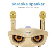 SD306 Dual Wireless Microphone Bluetooth Speaker Mobile Wireless Karaoke Speaker Wireless Stereo Speaker Set