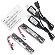 2pc 11.1V 2000mAh Toys Blaster Battery with USB Charger Compatible with Water Gun & Toys Blaster Gun