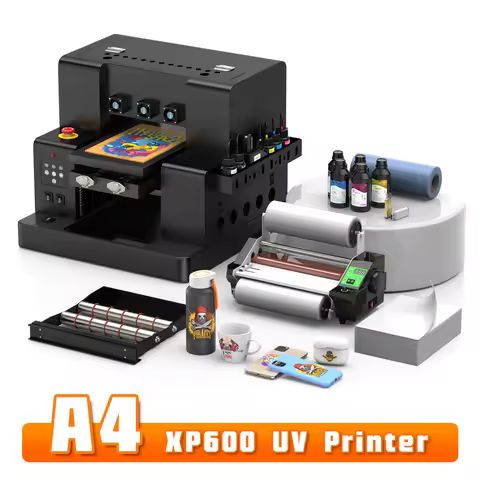 A4 UV Printer Impresora XP600 UV DTF Flatbed Printer Direct Transfer Stickers For Wood Relief Printi