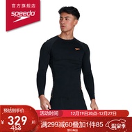 速比涛（Speedo）ECO环保系列长袖泳衣男防晒抗氯 813217H054 黑色/橘色 M