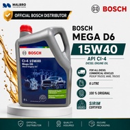 Bosch Mega D6 15W40 Diesel Engine Oil 6L Minyak Hitam Lori Pickup Truck Hilux Triton DMax Hiace
