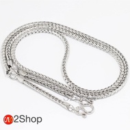 s2shop สร้อยคอสแตนเลสแท้ สร้อยคอพระ ลายกระดูกงู ห้อยพระได้ 3 องค์ ความกว้าง 4 มม.ความยาว 26 28 นิ้วN