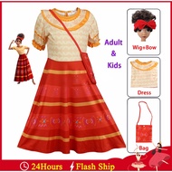 ﹍♞ Disney Encanto Dolores Cosplay Mirabel Isabella Girls Princess Dress Kids Bruno Halloween Party C