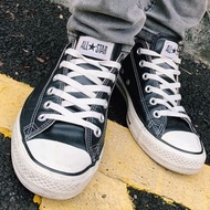 CONVERSE All STAR 低筒 帆布鞋 皮革 防水 黑色 26號 26cm