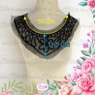 (Per Pcs) AP511 Beautiful Collar Wire Thread Neck Application/ Black Neck Patch/