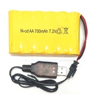 (Ready stok) 7.2v LJ battery ND19d  AA 700mAh + USB Charger 7.2v 250mA