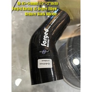 45mm to 51mm 45>51 mm 1.75">2" Forged Racing 45 degree Elbow Reducer Black Silicone Hose