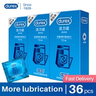 [Bundle of 3] 36s Jeans Extra Lubricated Natural Rubber Durex Condoms for Men Condom Intimate Goods Intimacy Adult for Men