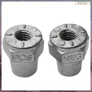 [L E U R] 1 Pair 3/8inch Female Thread Positive Negative Battery Post Terminal Adapters Battery Cabl