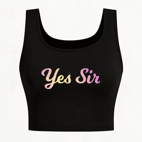 It Is A Gentleman Print Sleeveless Tank Top Funny Graphic Vest Crop Tops Tees Women's Y2k T Shirt fo