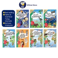 Koleksi Atlas 7 Buku Aktiviti & Stiker Untuk Kanak Kanak Belajar Angkasa Lepas Dinosaur Haiwan Anggo