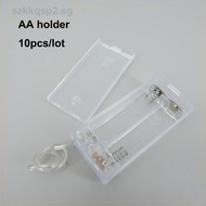 10pcs/lot  1.5v 2 port X AA AA Battery Holder Box Case with Switch 2 Slot 3V for DIY wire lead  SGK2
