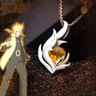 Ins Naruto 2022 Sasuke Necklace Pendant Nine-Tailed Naruto Dimensional Anime All-Match Cartoon Gift 