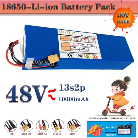 13S2P 48V 10Ah high power 18650 battery electric vehicle electric motorcycle DIY battery with BMS+ f