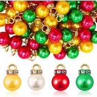 100PCS Hiasan Bola Krismas Mini - 16mm Hiasan Gantung Pokok Hari Valentine Miniatur Berwarna-warni, 