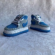 Nike Jordans Baby Booties Sneakers Jordan 1 Crochet Crochet Shoe Shower