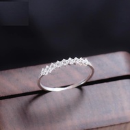 Women's silver stone ring size 15mm