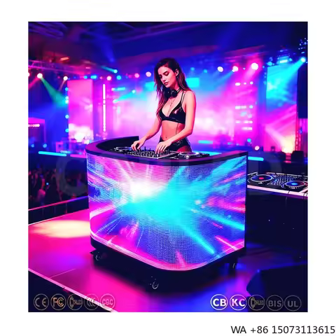 LED DJ Table for Bars Nightclubs Portable Aviation-Grade Box LED Foldable DJ Booth Display Features 