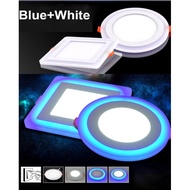 LED Downlight LED Panel Light Recessed Twin 2 Color 6" / 8"  12W + 4W / 18W+6W  (White 6500K+Blue)
