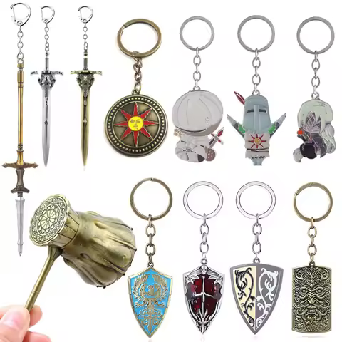 Game Dark Souls Keychain Sun Knight Shield Ornstein Artorias Sword Smough Hammer Key Chain Pendant C