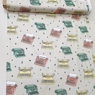 Premium Designer Cotton Type Writer Design - Kain 100% Cotton