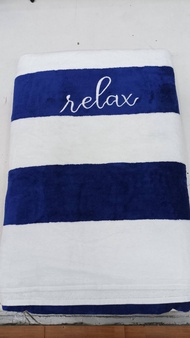 ผ้าเช็ดตัว ลายทาง 35x70 นิ้ว ทอเกลียวคู่ เนื้อหนานุ่ม ผืนใหญ่เป็นพิเศษ เกรดโรงแรม✨Large Stripe Pool/