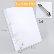 SIMPLESHOPLS Binder File Folder, Plastic 2 Holes Transparent Folder, D-shaped Office Document Lever 