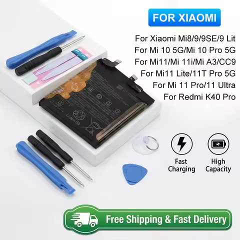 For Xiaomi Mi 8 9 9SE 9Lite 10 Pro 11 11T Lite Ultra High Capacity Replacement Battery Phone Bateria