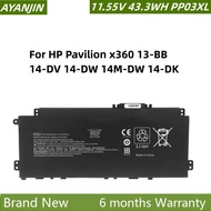 PP03XL PV03XL Laptop Battery For HP Pavilion x360 13-BB 14-DV 14-DW 14M-DW 14-DK HSTNN-LB8S HSTNN-DB