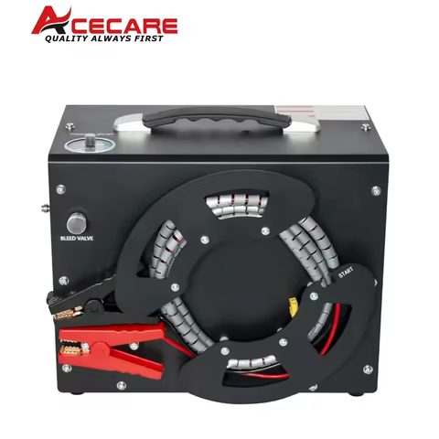 ACECARE ES062 4500Psi 300Bar Portable 12V PCP Air Compressor with Wire Spool Built-in 12V Transforme