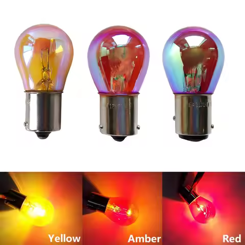 2PCS P21w PY21W S25 1156 1157 Bau15s W21/5w W21w 12V Diadem Chrome Amber Red Yellow Car Tail Halogen