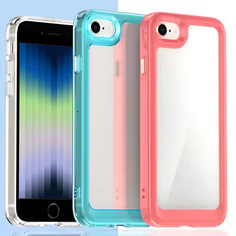 For iPhone SE 2022 Case For iPhone 7 8 11 12 13 14 Pro SE 2022 Cover Shockproof Candy TPU Phone Back