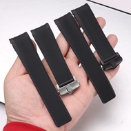 24mm New Style Rubber Silicone Watch Strap Black Blue Watchband Suitable for Tag Heuer CARRERA AQUAR