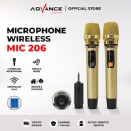 Advance Microphone Double Wireless MIC-206 Batery Recharger Mic 206