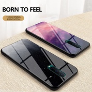 Starry Sky Tempered Glass Back Cover For OPPO R11 R11S Plus R15 R17 Pro R 11 S 11S 15 17 Pro Shockproof Hard Phone Case Scratch-resistant Colorful Casing Moon Stars Pattern Beautiful Couple Cases