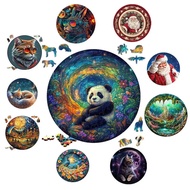 Intelligent Wood Jigsaws Games Cute Panda Wooden Puzzle Unique Shape Fox Animal Jigsaw for Adult Kid