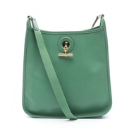 HERMES Vespa PM 單肩包 Courchevel 皮革 綠色 二手 女用 A GHW