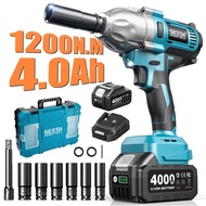 SEESII Cordless Impact Wrench, Upgraded 1200N.m(885ft-lbs) Brushless Impact Wrench 1/2", WH710 Pro w
