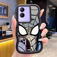 Case For VIVO Y17s Y36i 5G G2 5G Y28 5G Case Spider Web Pattern hp Cesing Macaron Case Mirror Silico