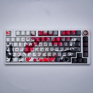 Raven Sakura Keycap PBT Five-sided Sublimation Atk68 Original Translucent Wooting Side-engraved Keyc