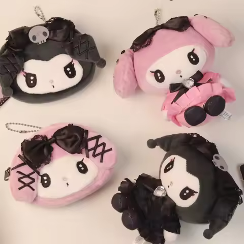 Sanrio Moonlight Lace Lolita Series My Melody Plush Toys coin purse kawaii Maiden Y2K Kuromi Earphon