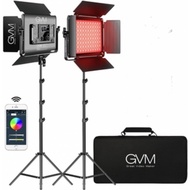 2 package gvm 1000d rgb led video light  photography lighting kit with bluetooth control full color 
