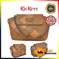 KICKERS ORIGINAL COW LEATHER SLING BAG CROSSBODY BAG WOMEN KULIT ORIGINAL LEMBU ASLI BEG SILANG BRAN