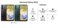 SAMSUNG Galaxy A04s (4+64GB) | จอลื่น 90Hz ขนาด 6.5 นิ้ว | แบตเตอรี่ 5000mAh กล้องหลัง 50MP | ระบบเสียง Dolby ATMOS