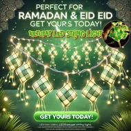 [RAYA 2025] 10L/20L 55/80mm Crystal Ketupat LED Chasing Decoration Lights Hari Raya Aidilfitri Lampu