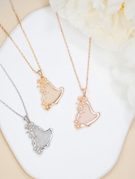 Harpy Studio 純銀 花花豎琴項鏈