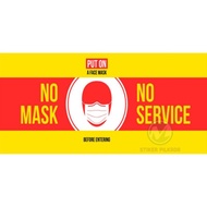 Vinyl Sticker No MASK No SERVICE 30x15cm