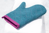 厚棉羊毛氈隔熱手套/廚房用品/羊毛氈保溫手套/阻熱手套-藍色桃紅