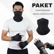 Men's Riding Package: Bandana Mask & Motorcycle Gloves, More Profitable, Ready to Motorcycle