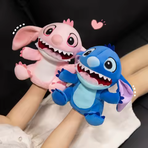 Disney Anime Lilo & Stitch Hand puppet Finger Puppet Animal Child Stitch Puppet Dolls Telling Storie